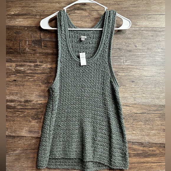 aerie Tops - Aerie Green Ribbed Sleeveless Knit Tank Top
